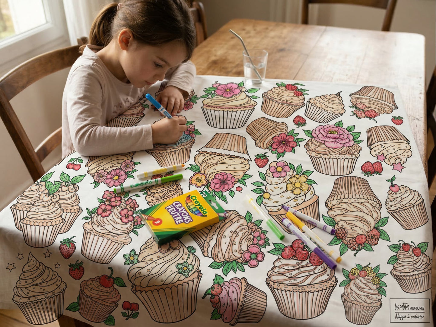 Nappe à colorier - Petits cupcakes