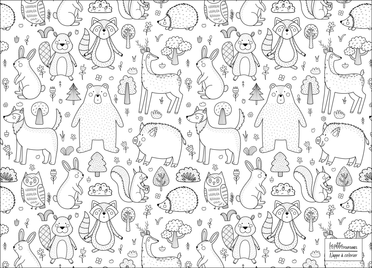 Nappe à colorier - Animaux