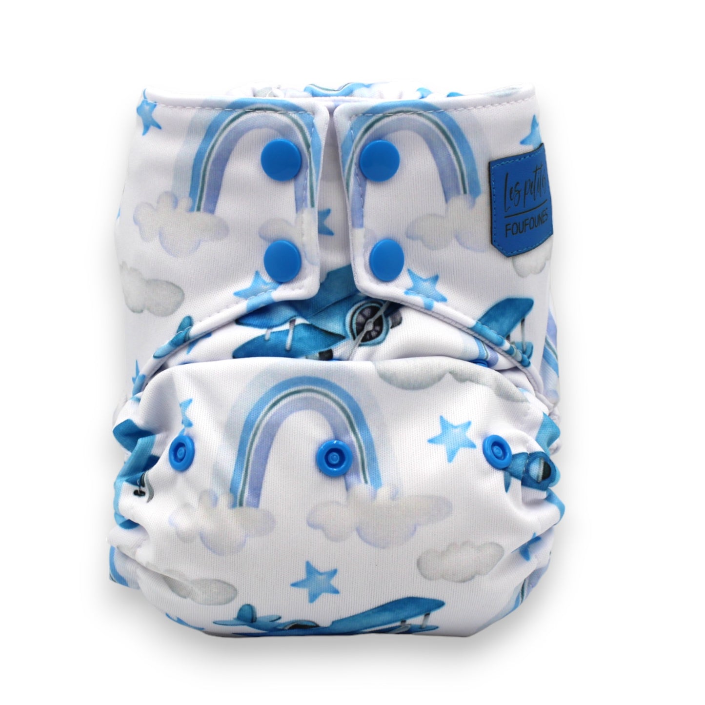 Couches - Avion arc-en-ciel bleu FP