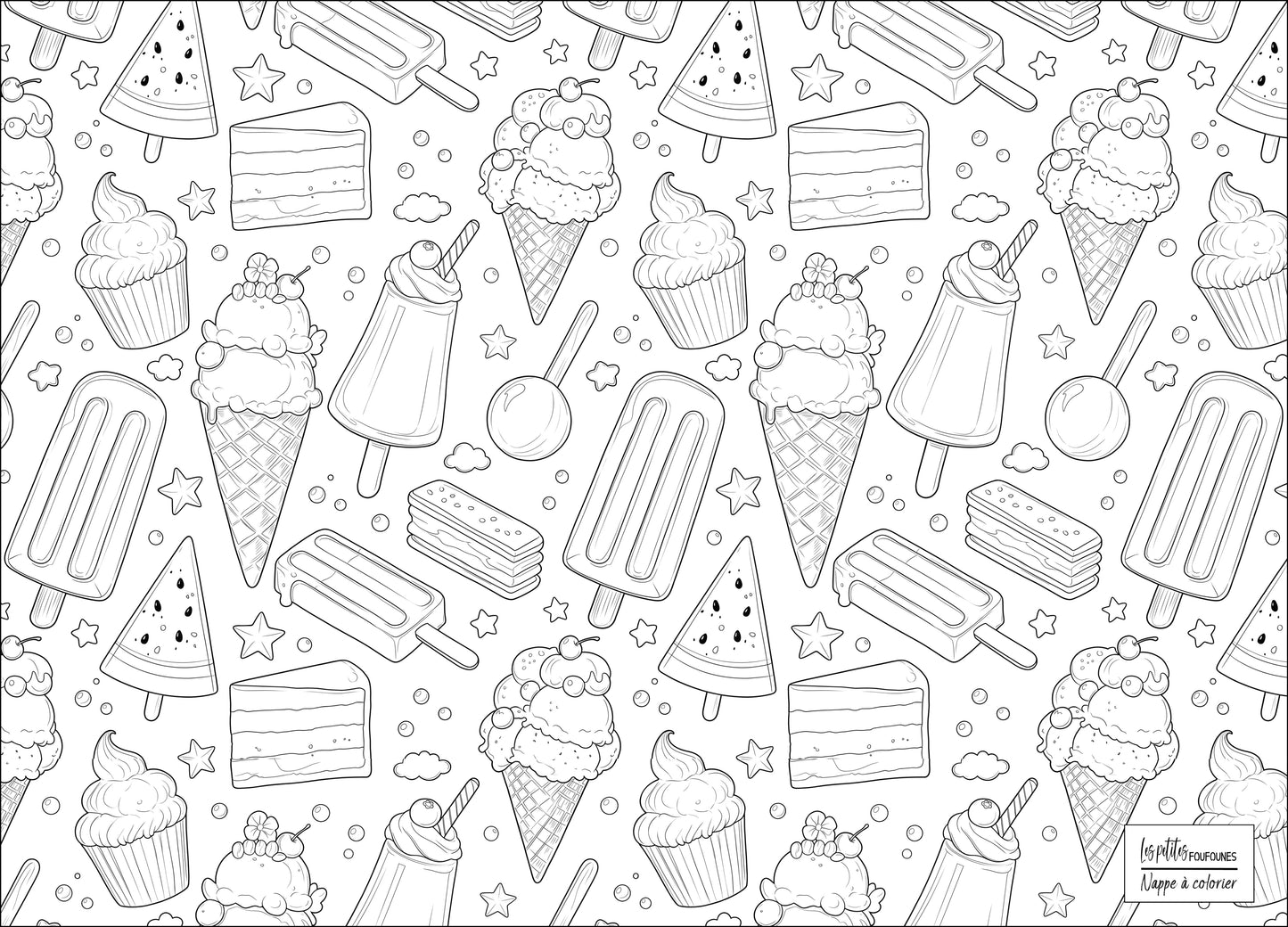 Nappe à colorier - Bisous glacés