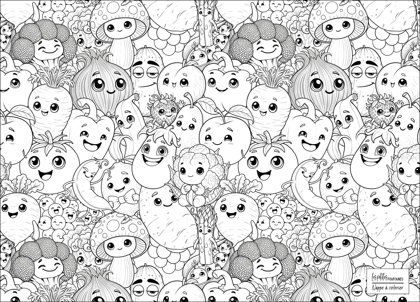 Nappe à colorier - Fruits et légumes