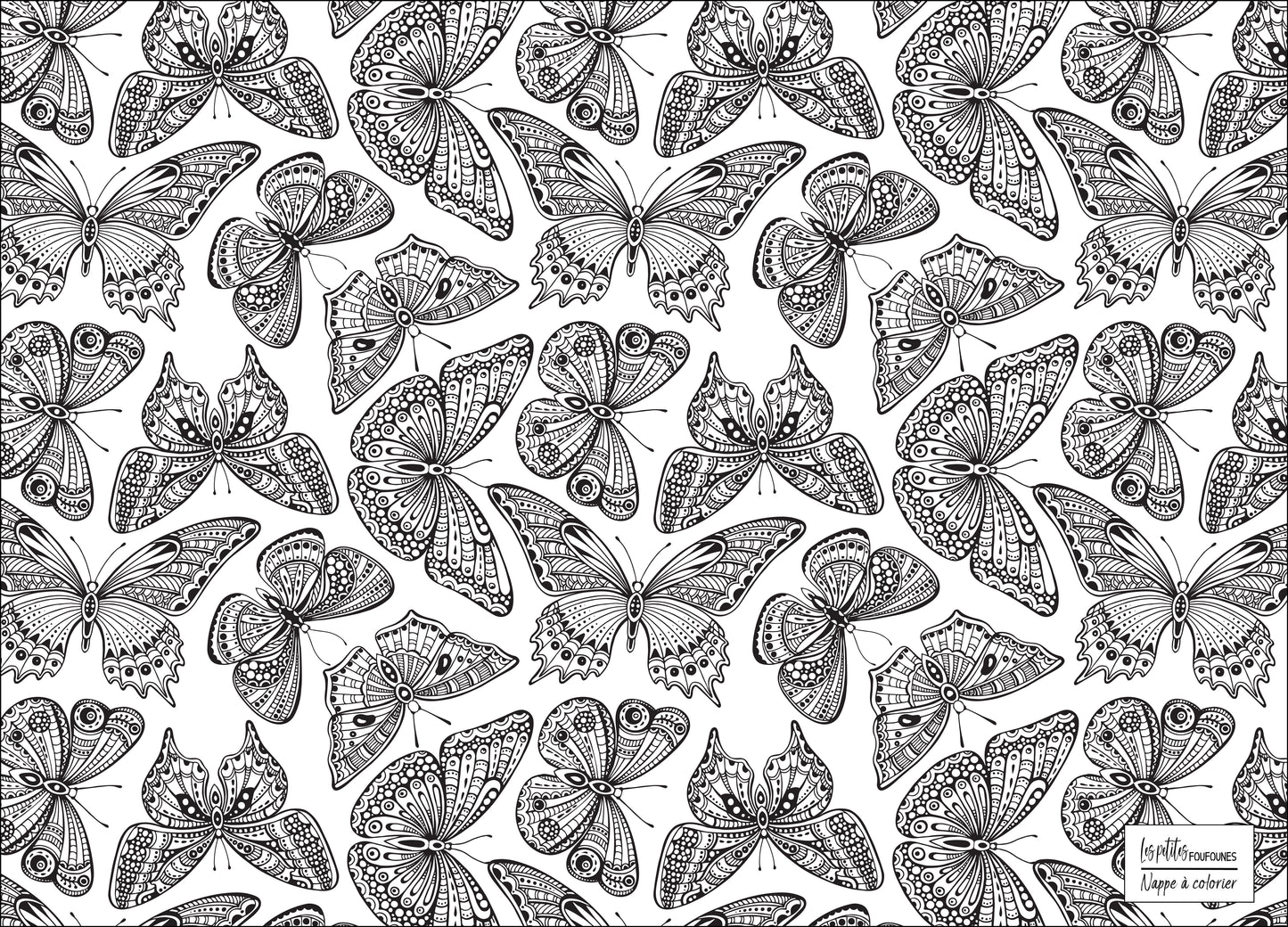 Nappe à colorier - Jolis papillons