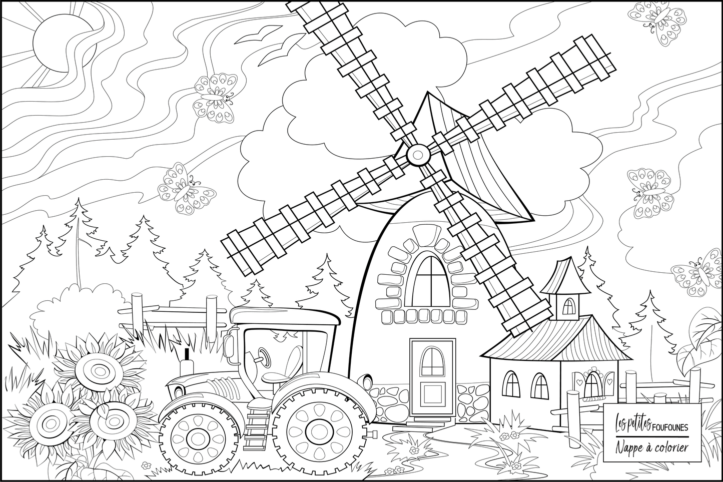Napperon à colorier - La ferme