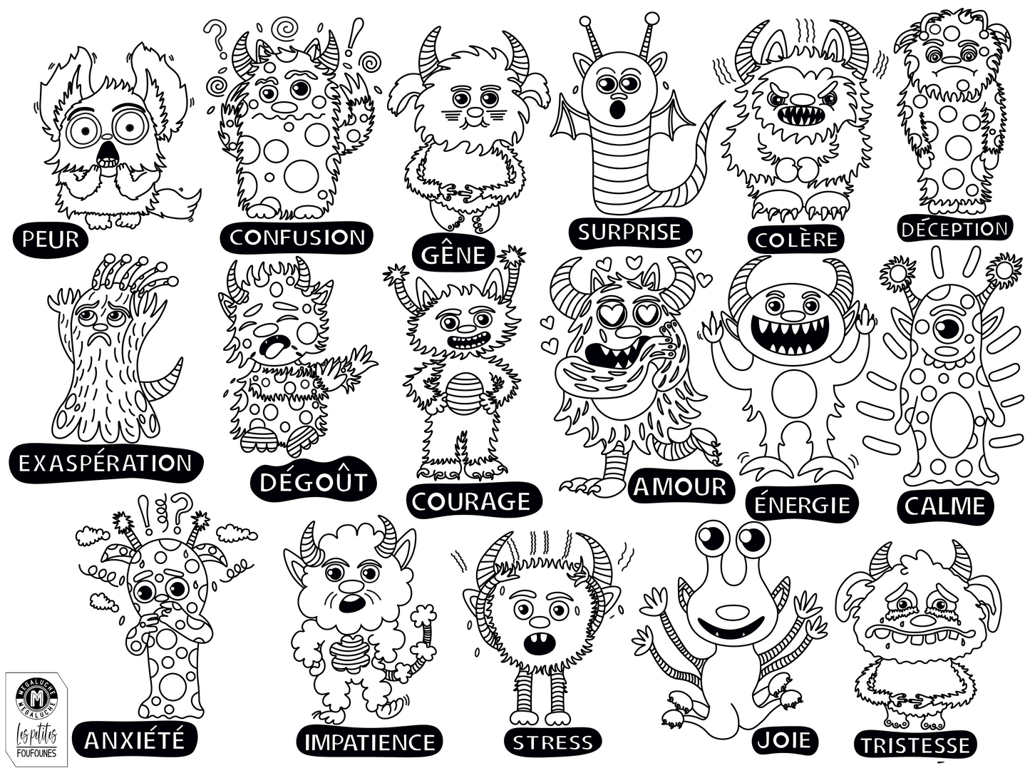 Nappe à colorier - Les émotions