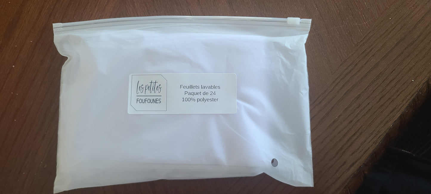Feuillets lavables X 24