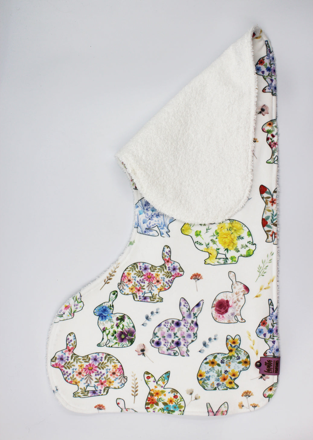 Bavoir d'épaule - Lapins fleuris (6828377571465)