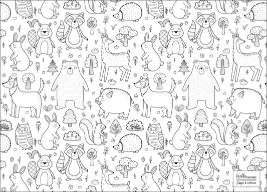 Nappe à colorier - Animaux