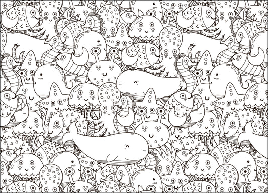 Nappe à colorier - Animaux de l'océan