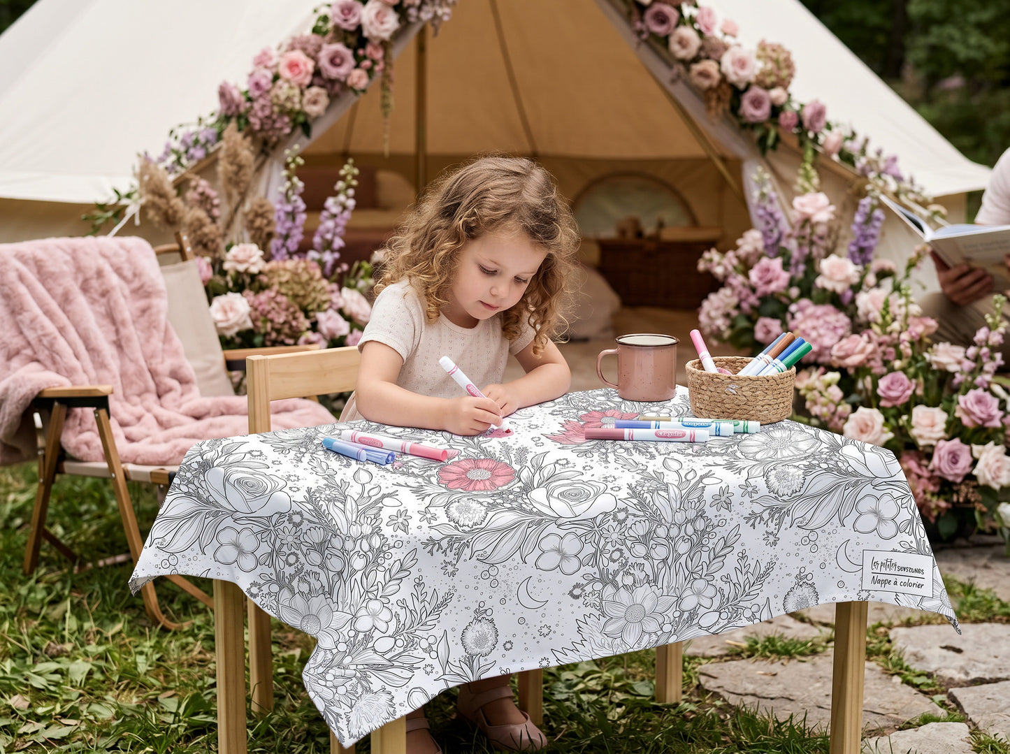 Nappe à colorier - Annaelle floral