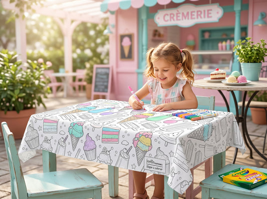Nappe à colorier - Bisous glacés