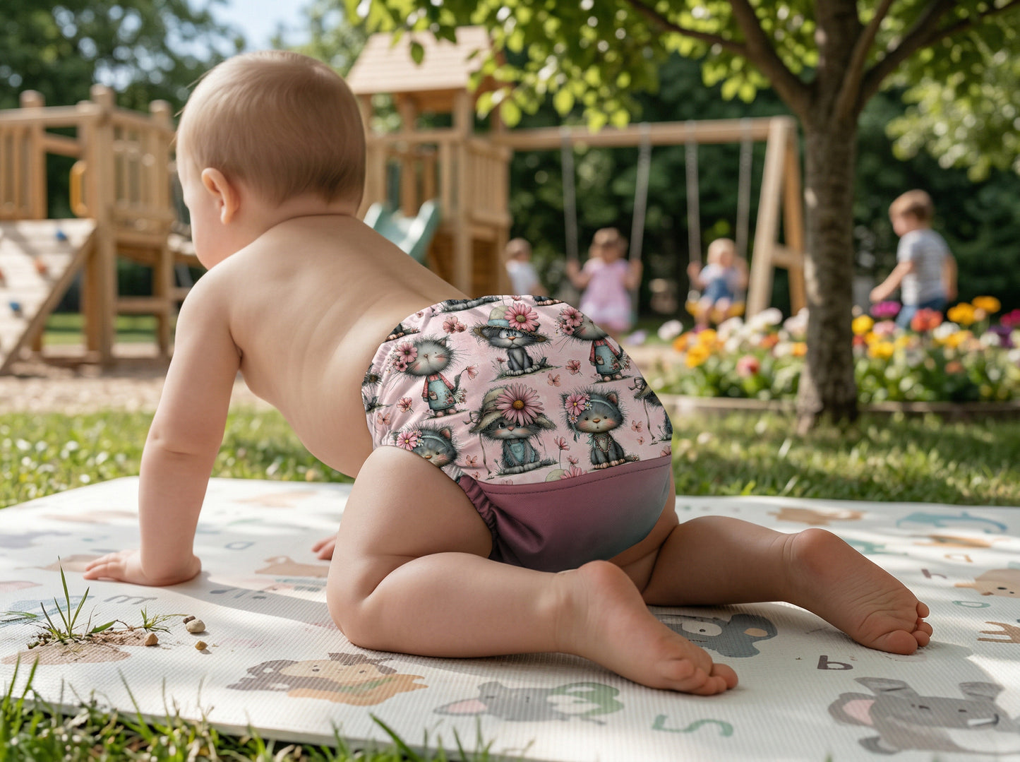 Couche - Chats fleuristes