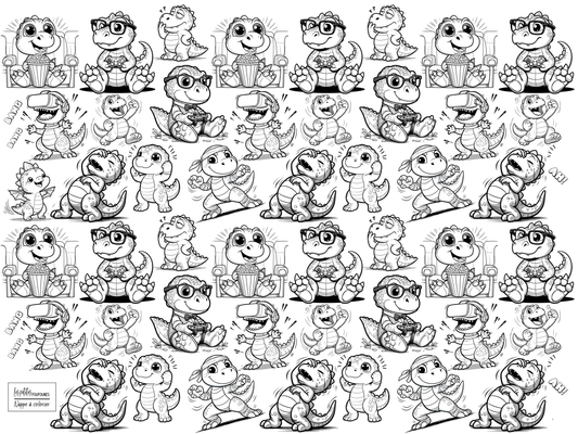 Nappe à colorier - Les dinosaures