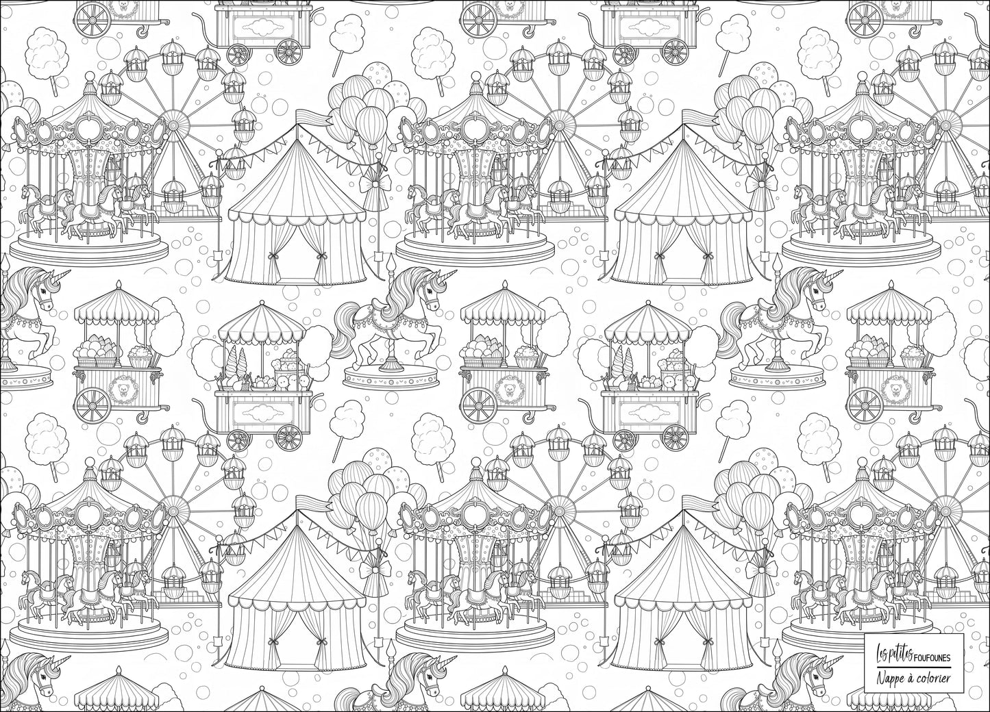 Nappe à colorier - Fête foraine
