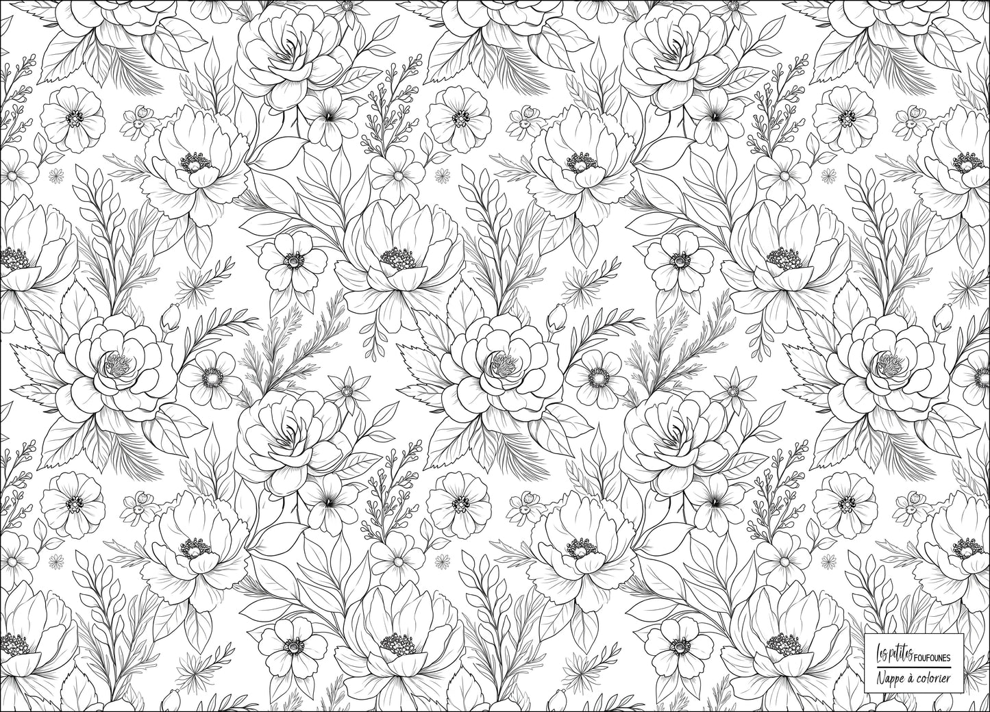 Nappe à colorier - Floral