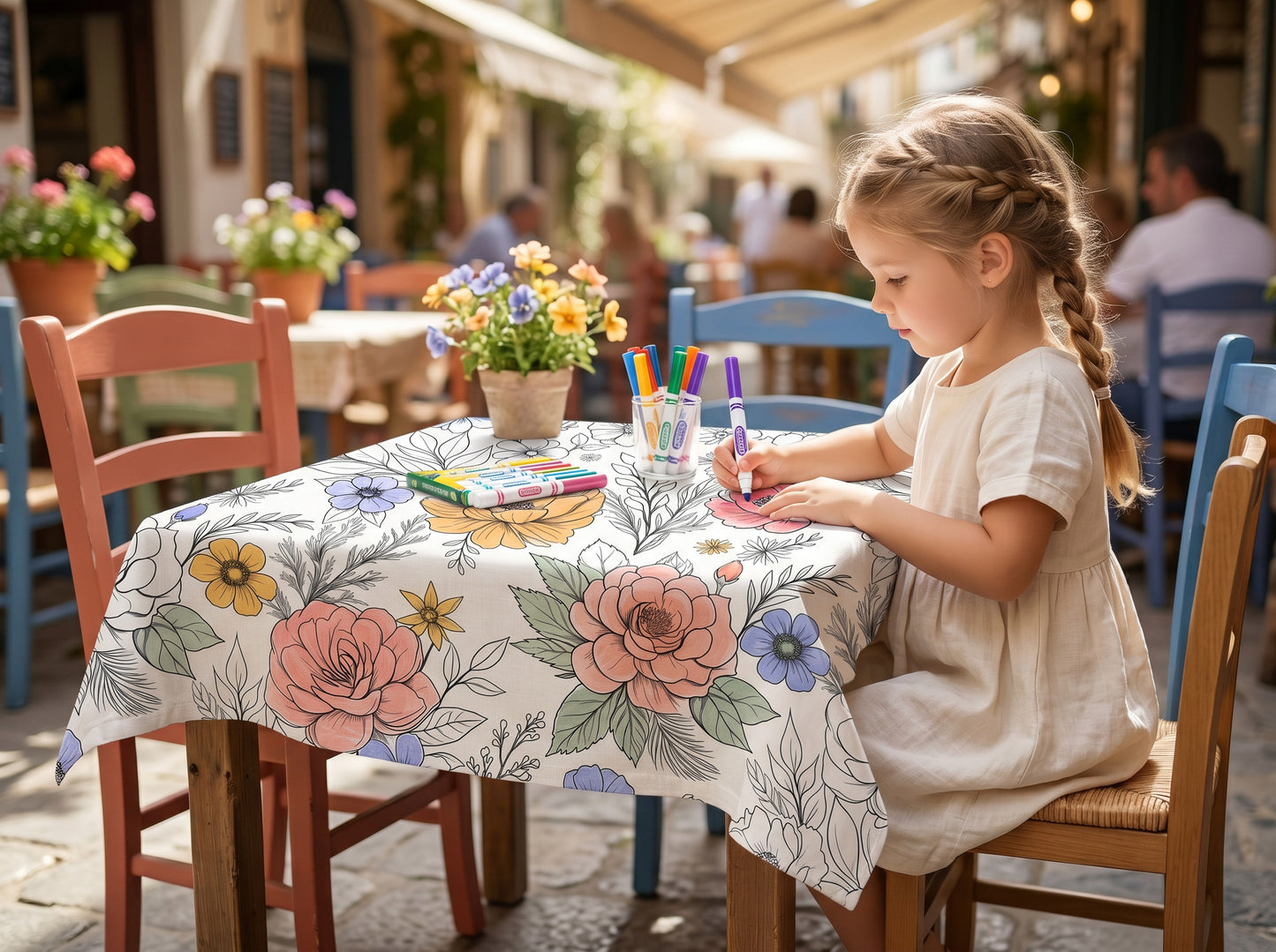 Nappe à colorier - Floral