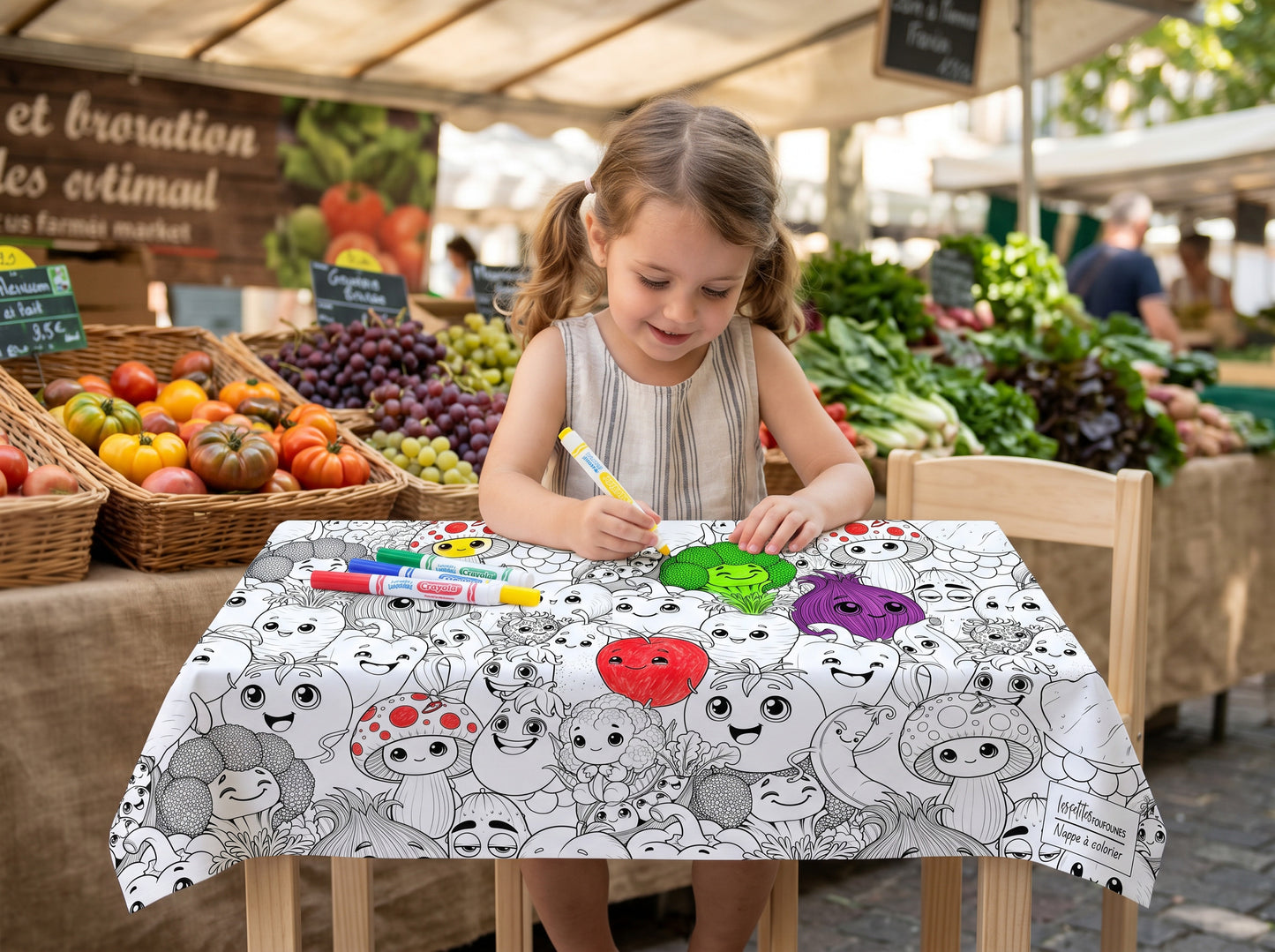 Nappe à colorier - Fruits et légumes