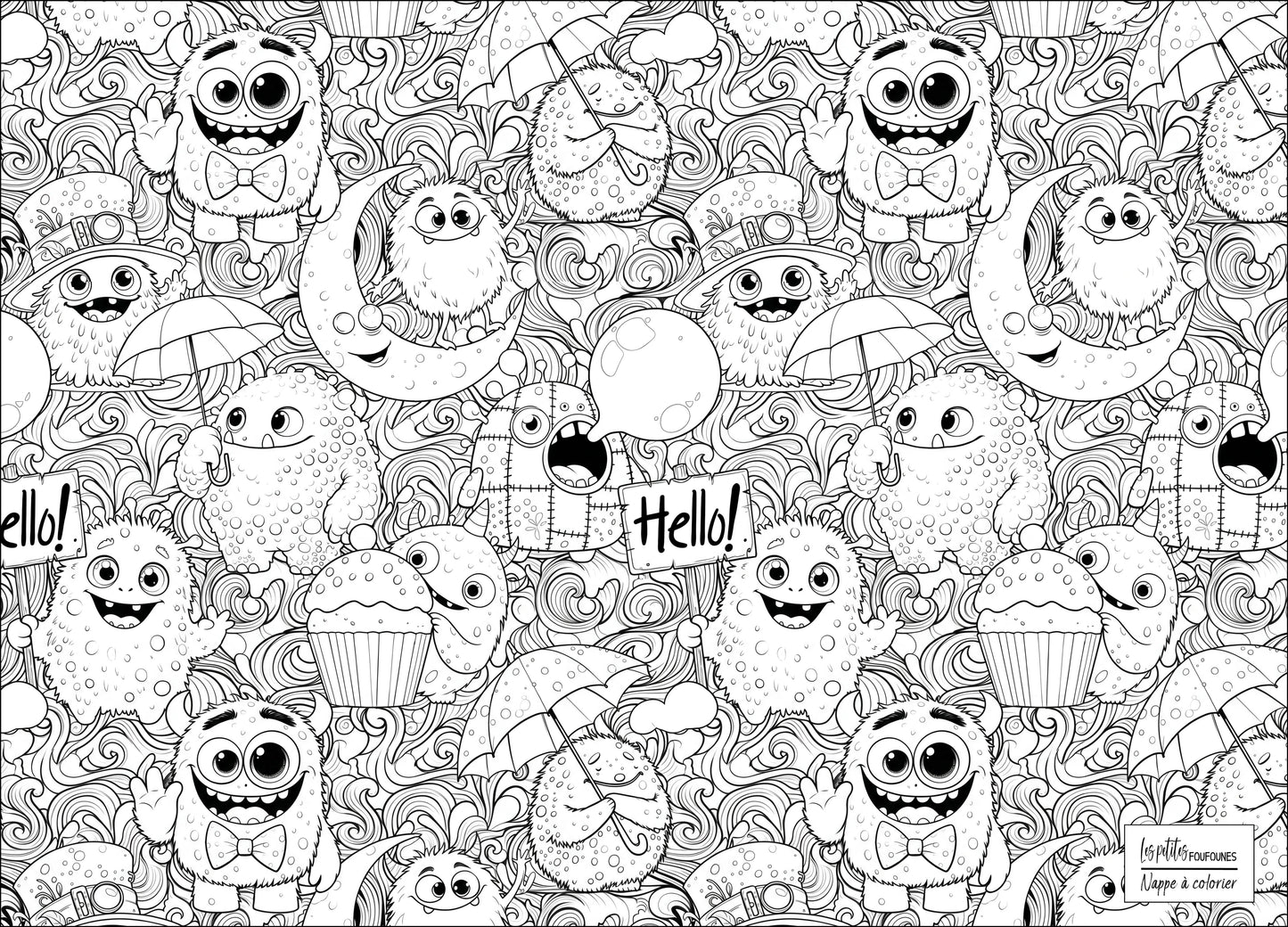 Nappe à colorier - Hello Monstres