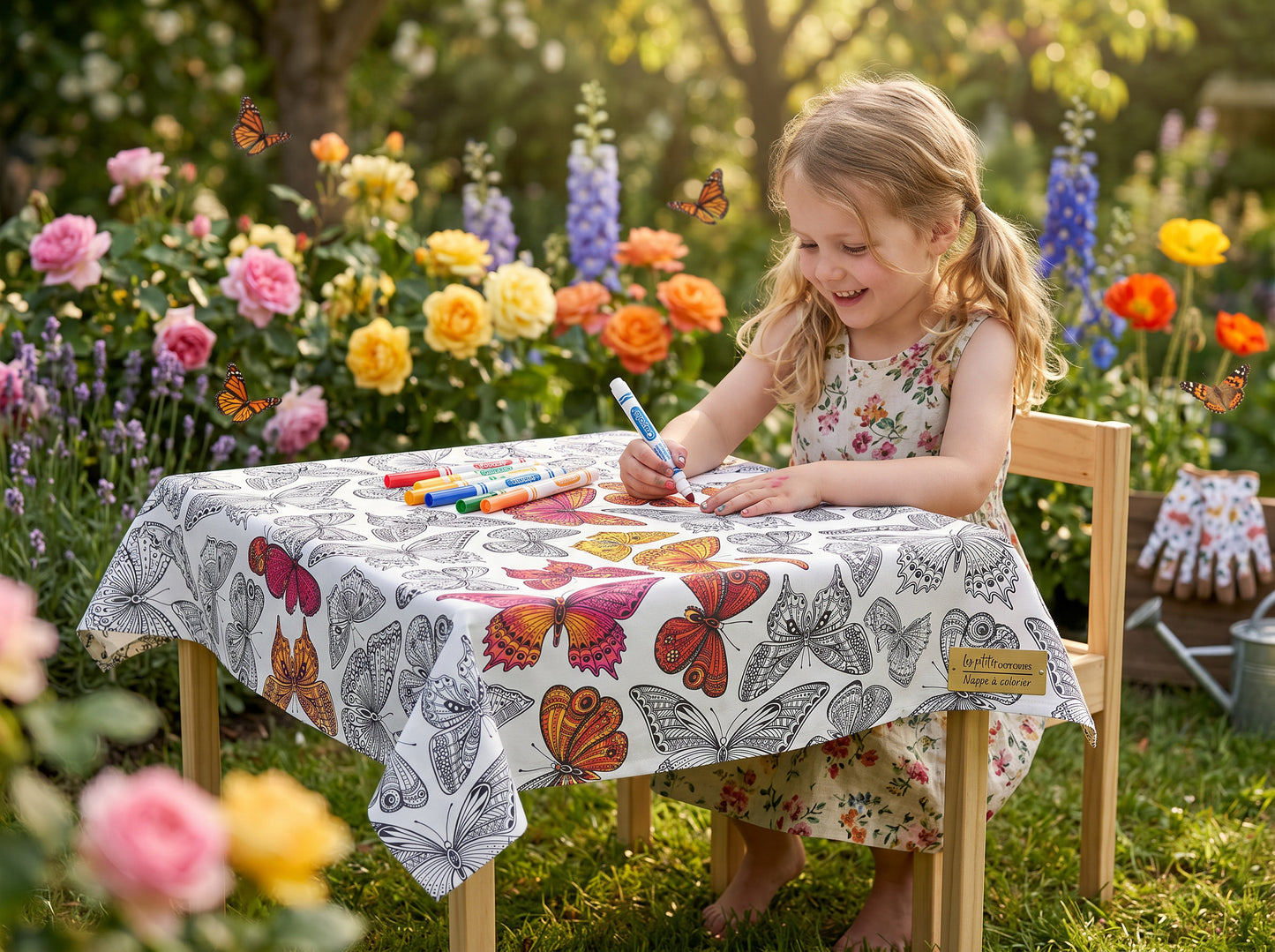 Nappe à colorier - Jolis papillons