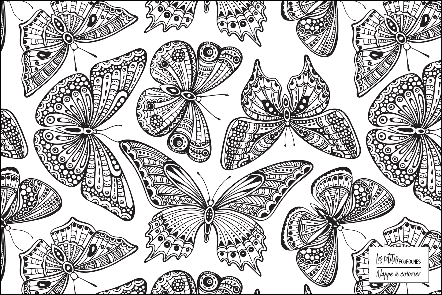Napperon à colorier - Jolis papillons