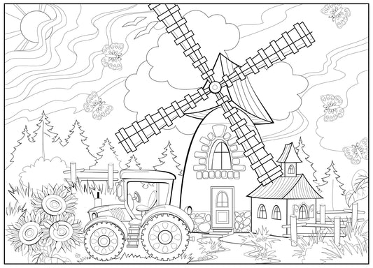 Nappe à colorier - La ferme