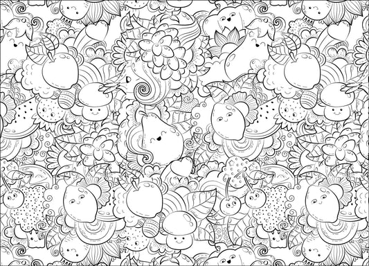 Nappe à colorier - Les fruits