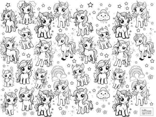 Nappe à colorier - Les licornes