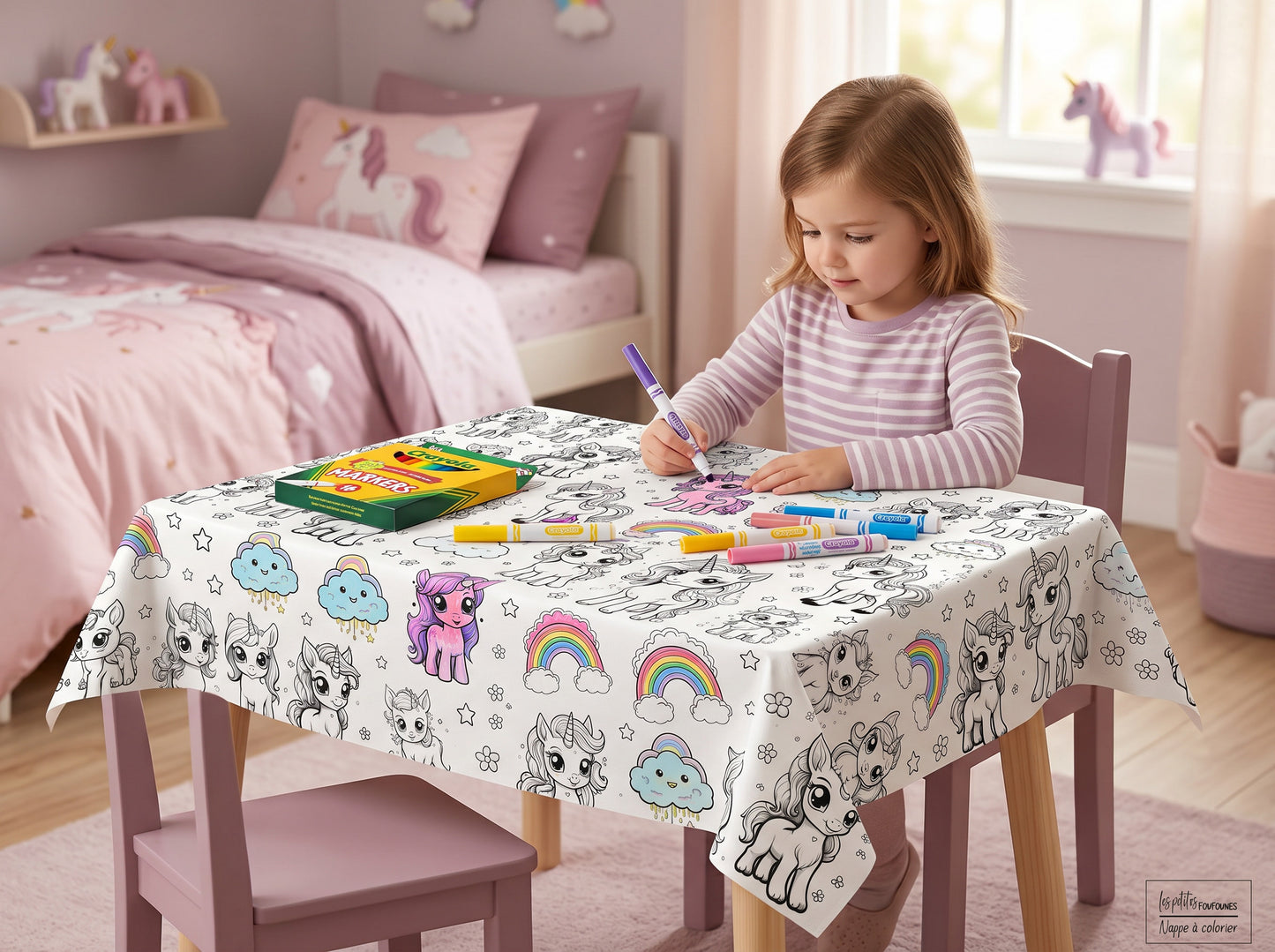 Nappe à colorier - Les licornes
