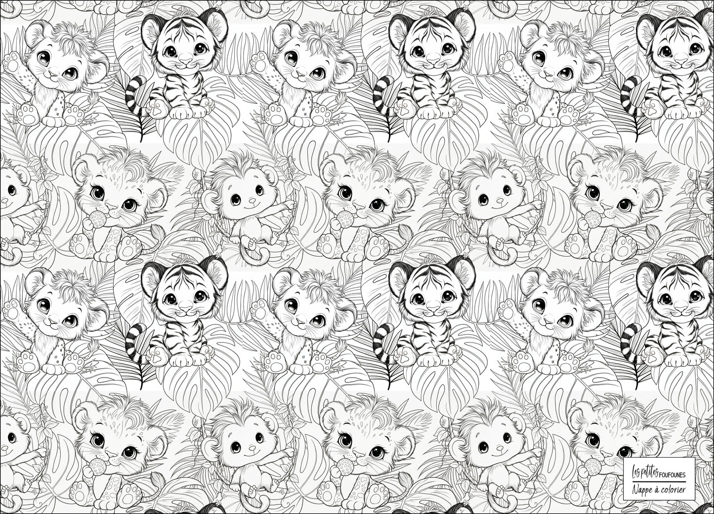 Nappe à colorier - Mini safari