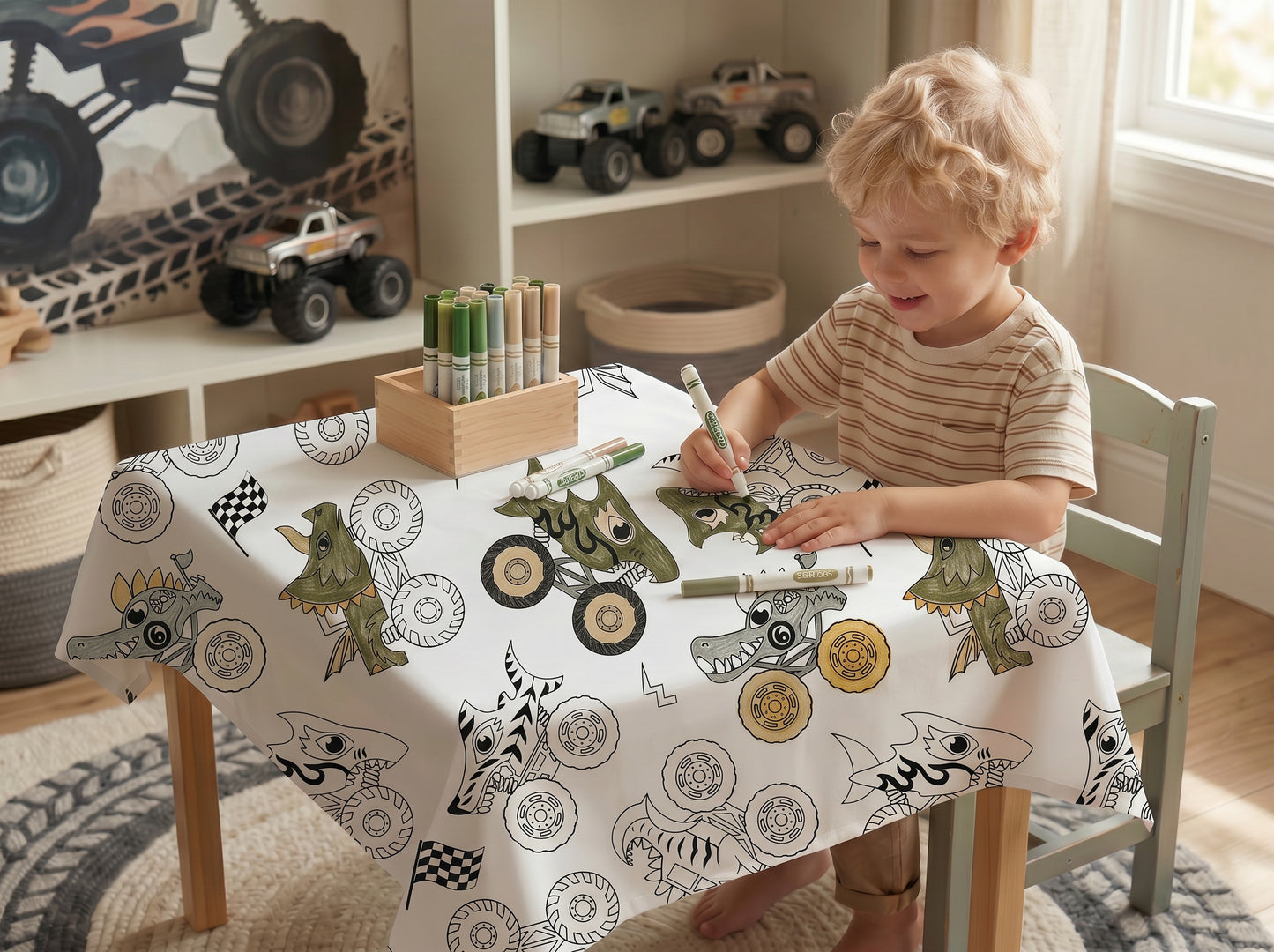 Nappe à colorier - Monsters truck