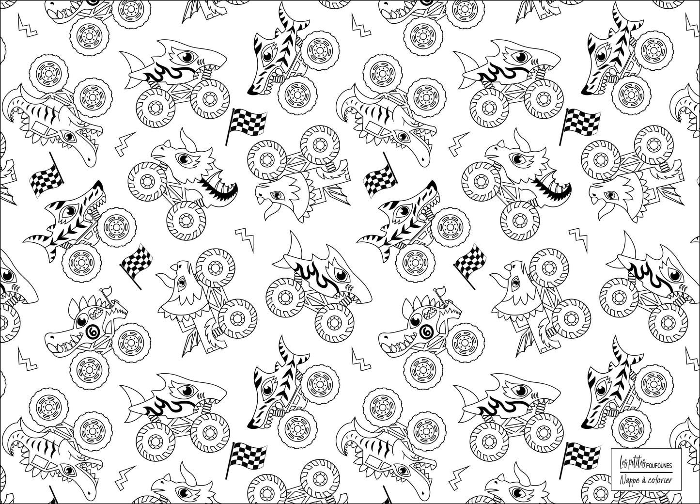 Nappe à colorier - Monsters truck