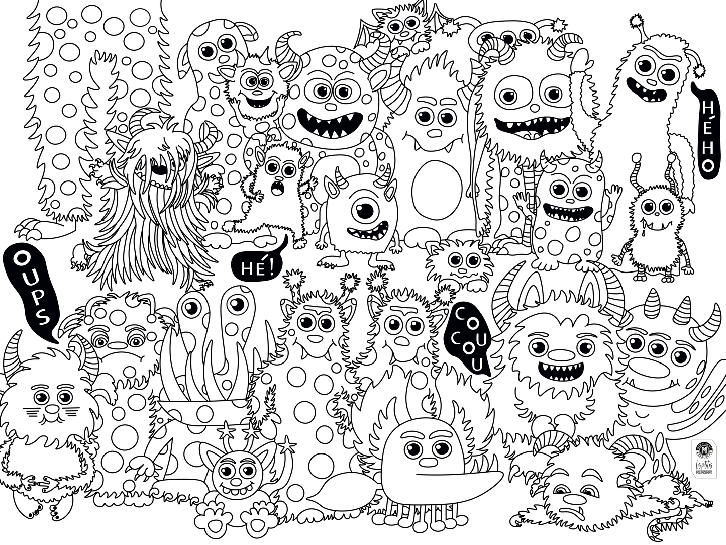 Nappe à colorier - Monstre en folie