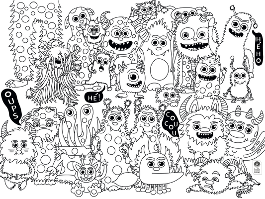 Nappe à colorier - Monstre en folie