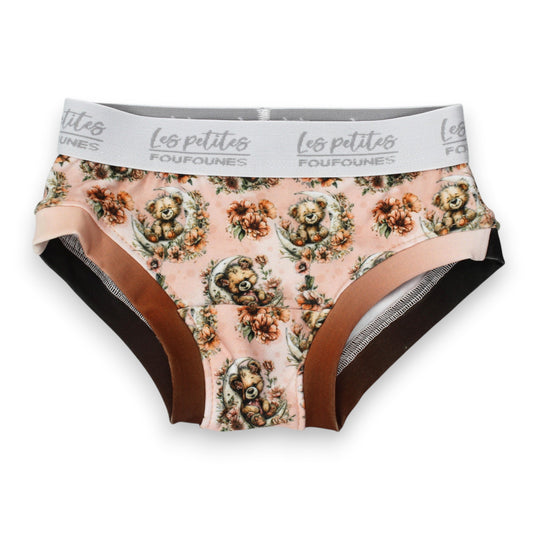 Bobette - Oursons lune fleuris rose