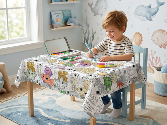 Nappe à colorier - Trésors-marin